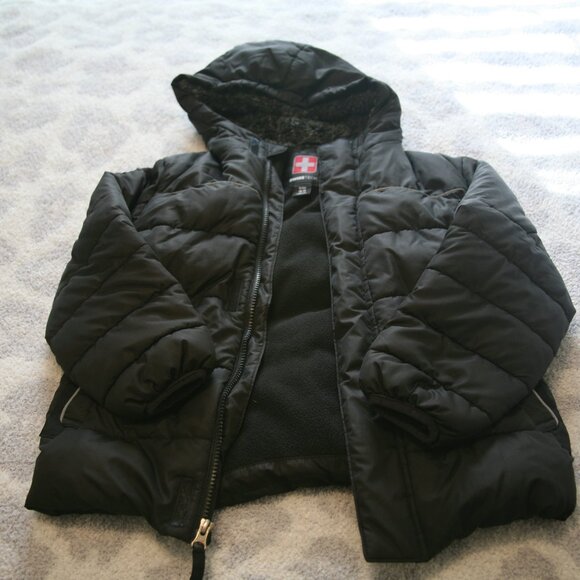 Swiss Tech Youth Puffer Winter Coat, Size Small(6-7), Black - Picture 3 of 4